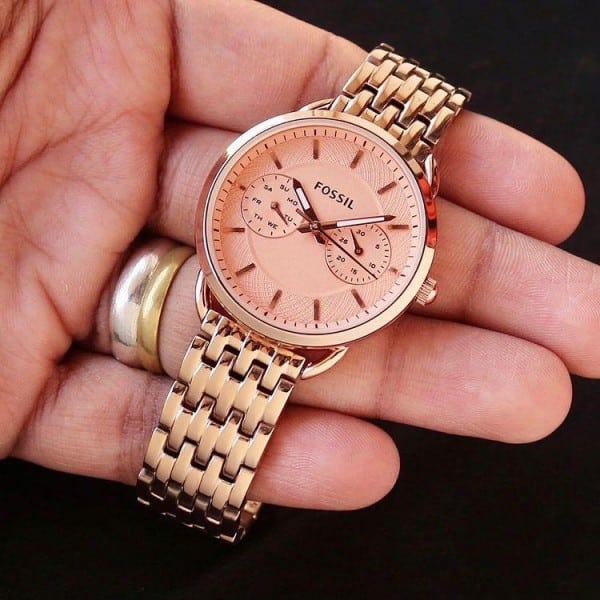 Fossil Watch For Lady Rose Gold Chain