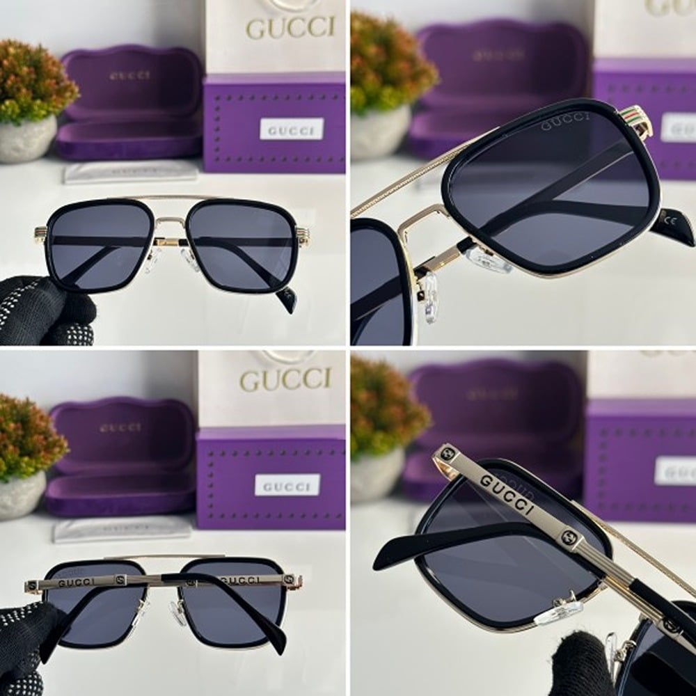 Fancy Gucci Sunglasses For Men Gold Black