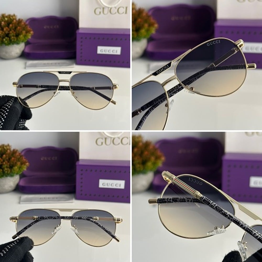 Gucci Sunglasses For Men Gold Green