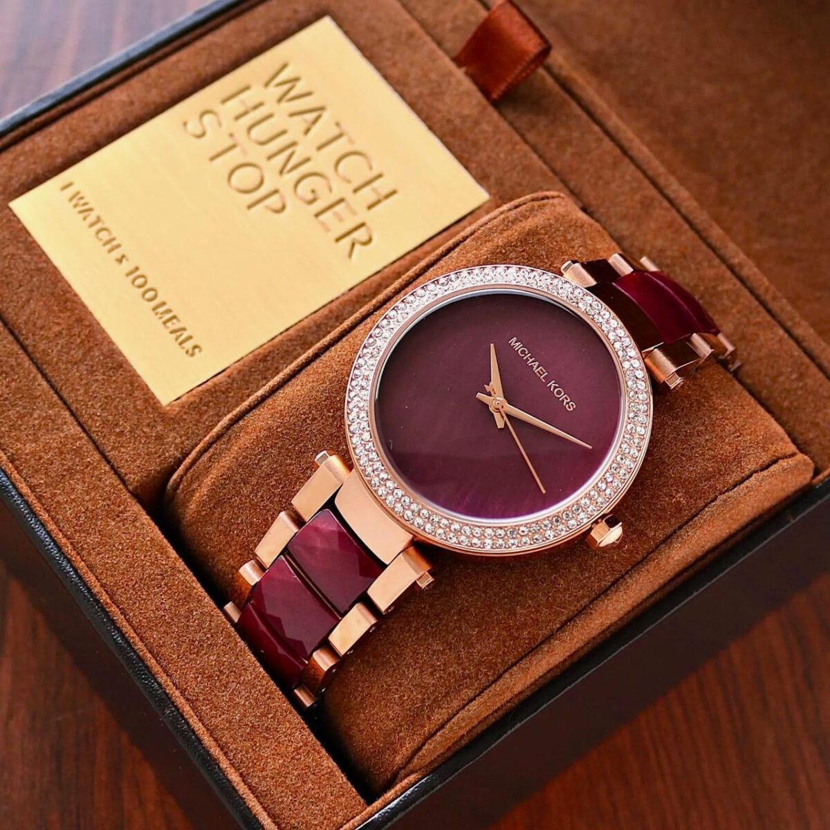 Michael Kors Maroon Golden Collection
