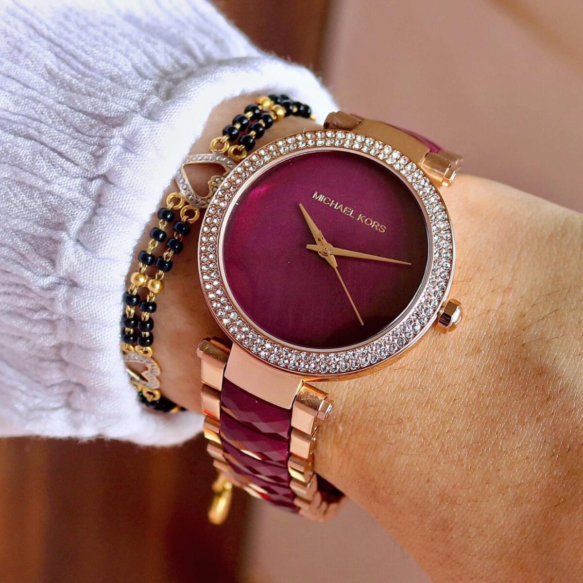 Michael Kors Maroon Golden Collection