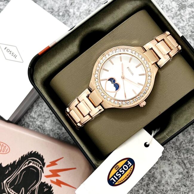 Fossil Carlie Sun Moon White Dial Watch