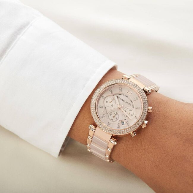 Michael Kors Parker Crystal Rose Gold