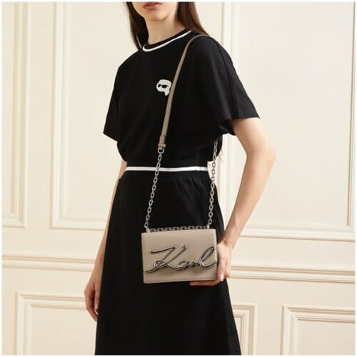 Trendy Signature Karl Lagerfeld Shoulder Handbag