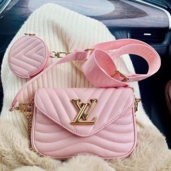 LV Handbag Wave Pochette Pink Premium Bag With Box
