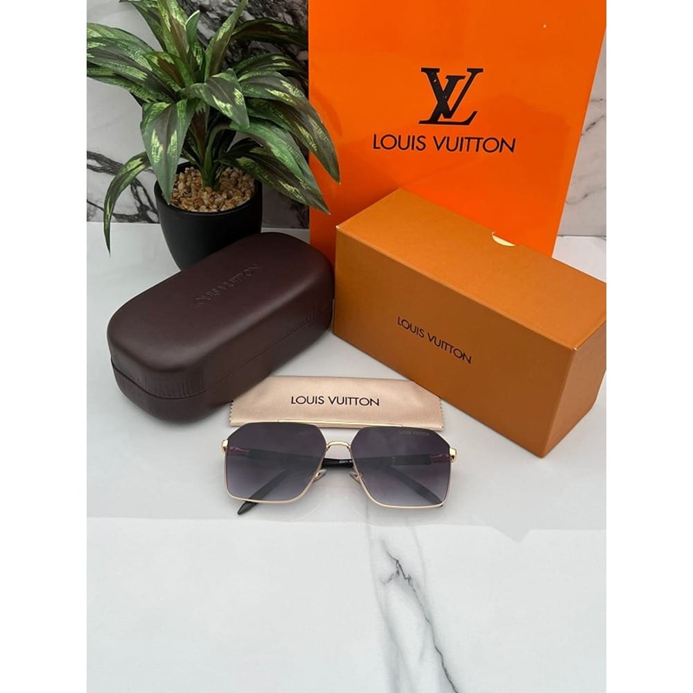 Men Louis Vuitton Sunglasses, Gold Black