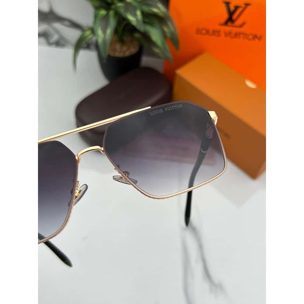 Men Louis Vuitton Sunglasses, Gold Black