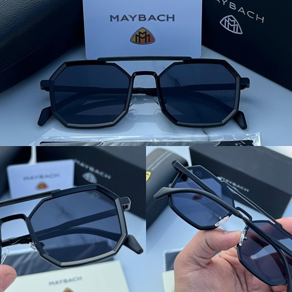 Maybach Hexagonal Sunglasses For Men Black