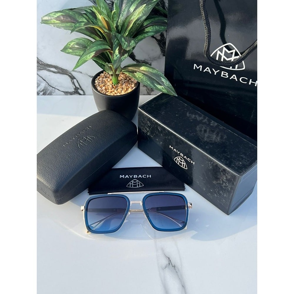 Maybach Sunglasses For Men Gold Blue
