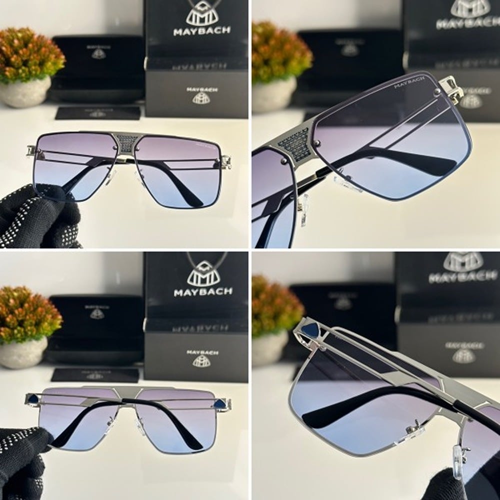 Maybach Sunglasses For Men Sliver Blue