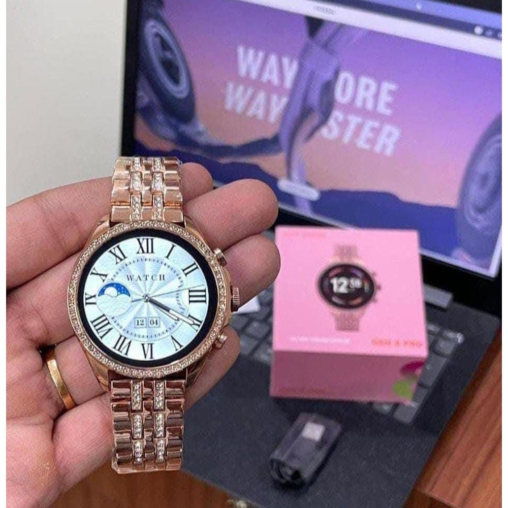 Fossil Watch Diamond Pink Dial, and Diamond Belt