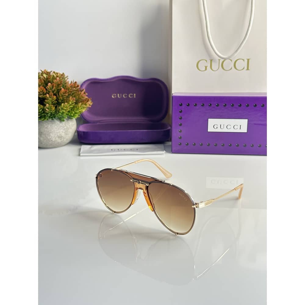 Gold Brown Gucci Sunglasses 2100