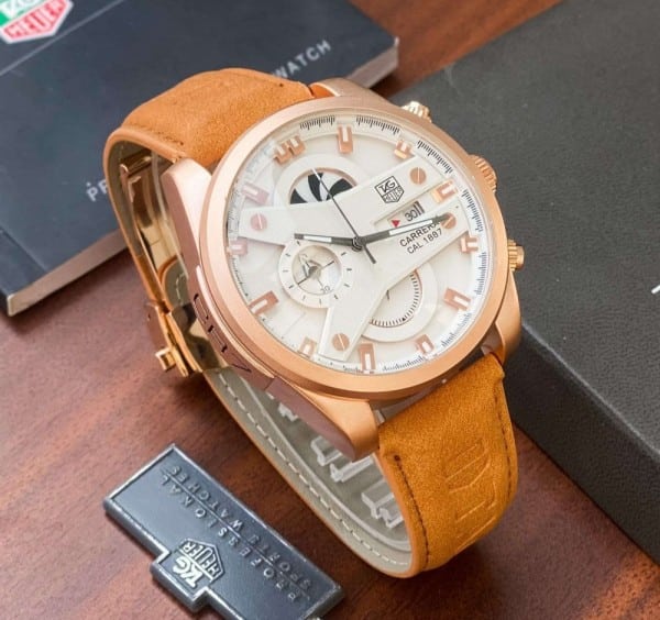 Men's Leather Tag Heuer Watch