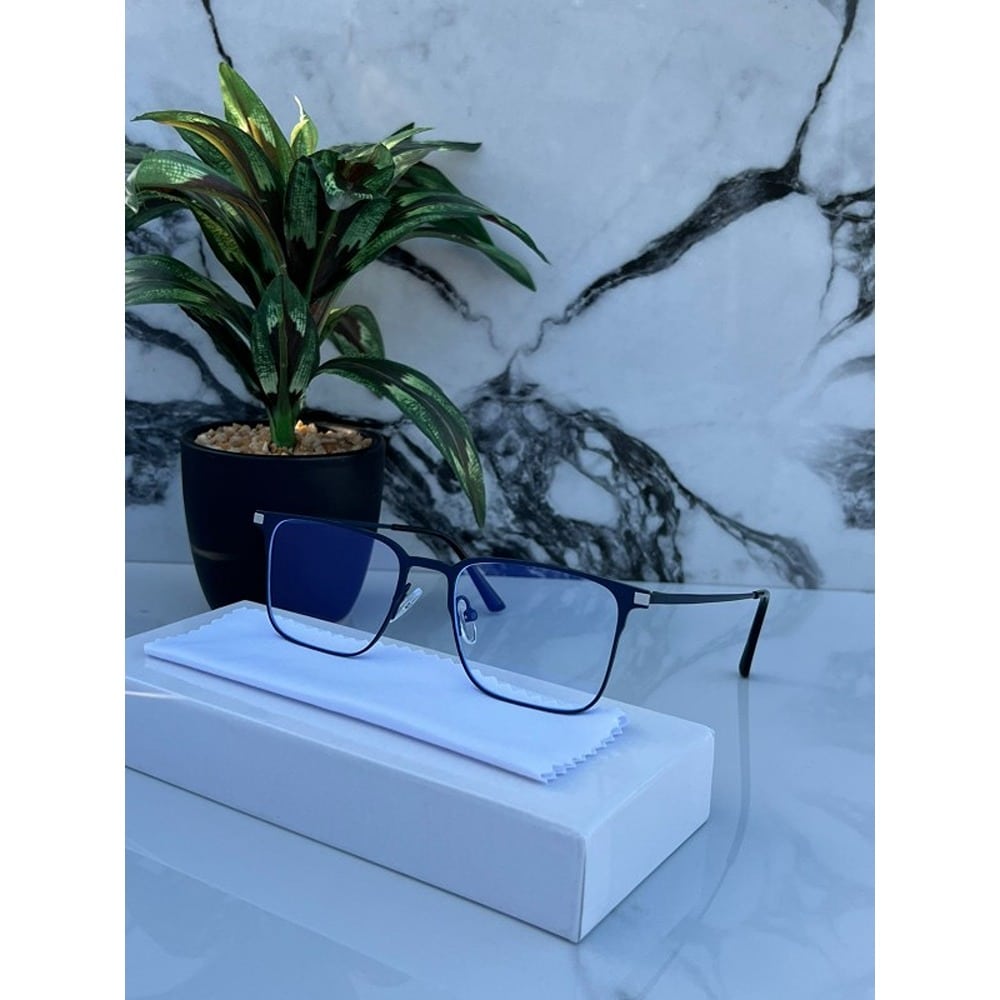 Metal Square Sunglasses For Men Blue