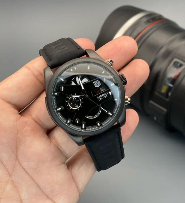 Men's Leather Tag Heuer Watch