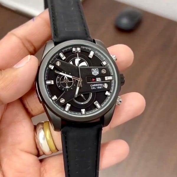 Men's Leather Tag Heuer Watch