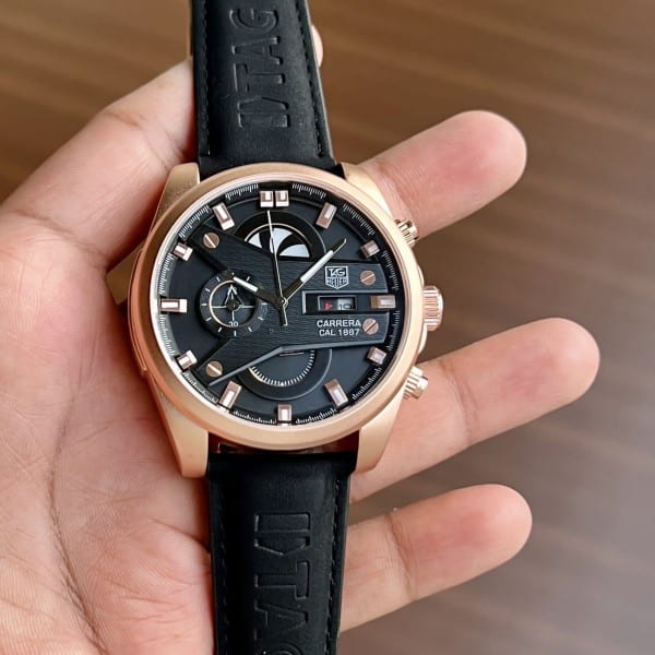 Men's Leather Tag Heuer Watch