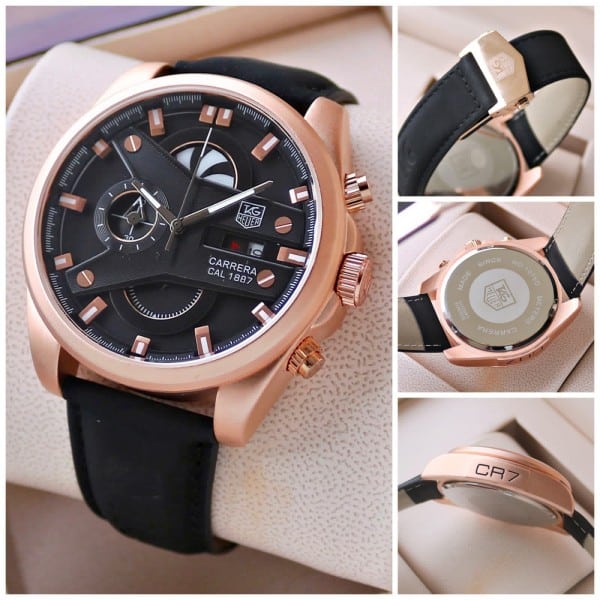 Men's Leather Tag Heuer Watch