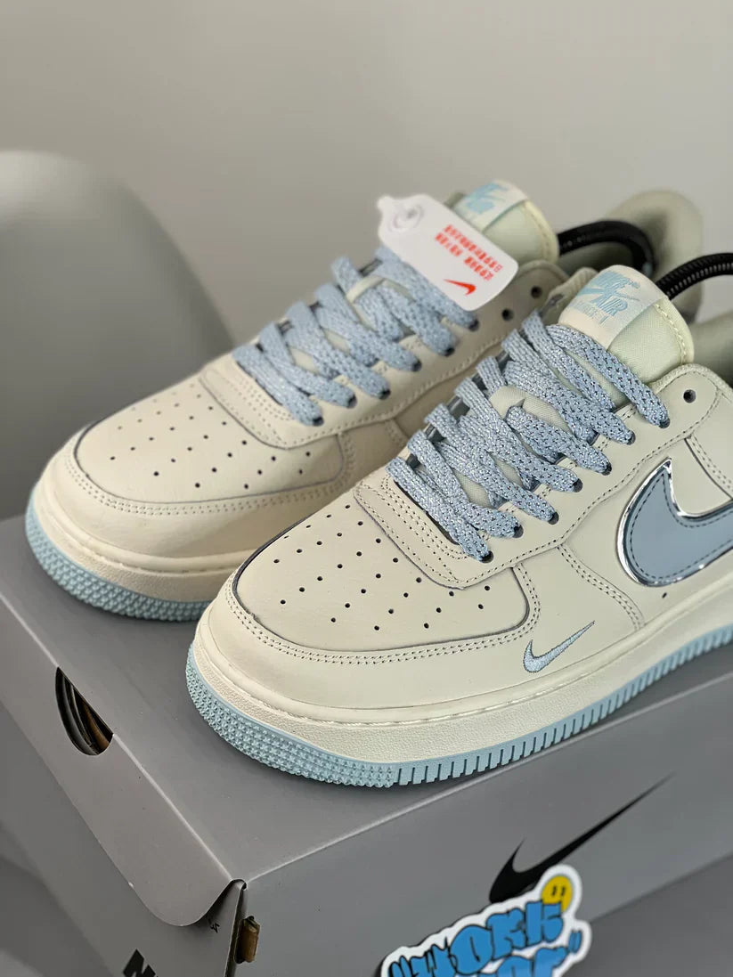 Airforce 1 Beige Blue Sneakers
