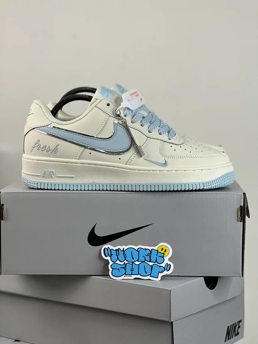 Airforce 1 Beige Blue Sneakers