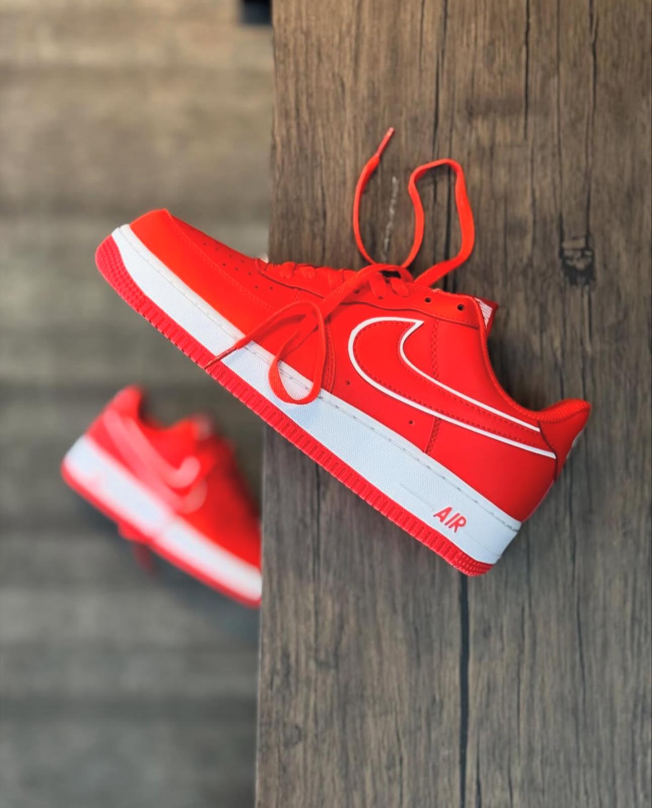 Airforce 1 Red Leather Sneakers