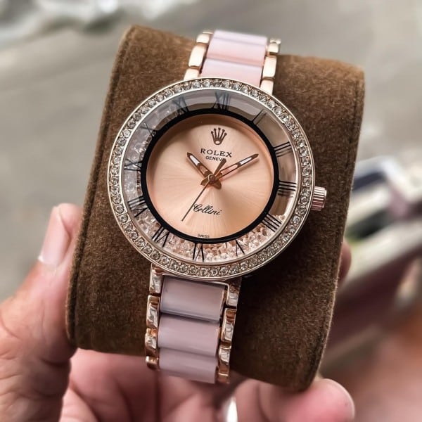 Rolex Watch Round Rose Gold Dial