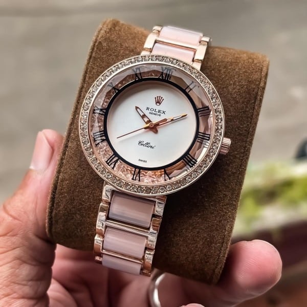 Rolex Watch For Lady White Round Dial