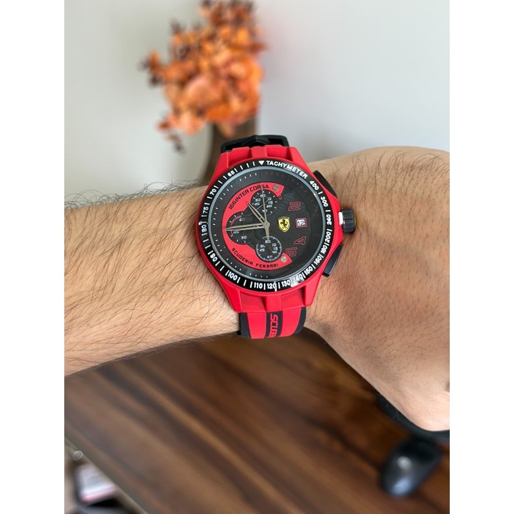 Scuderia Ferrari Watch For Men Red All Chrono Working