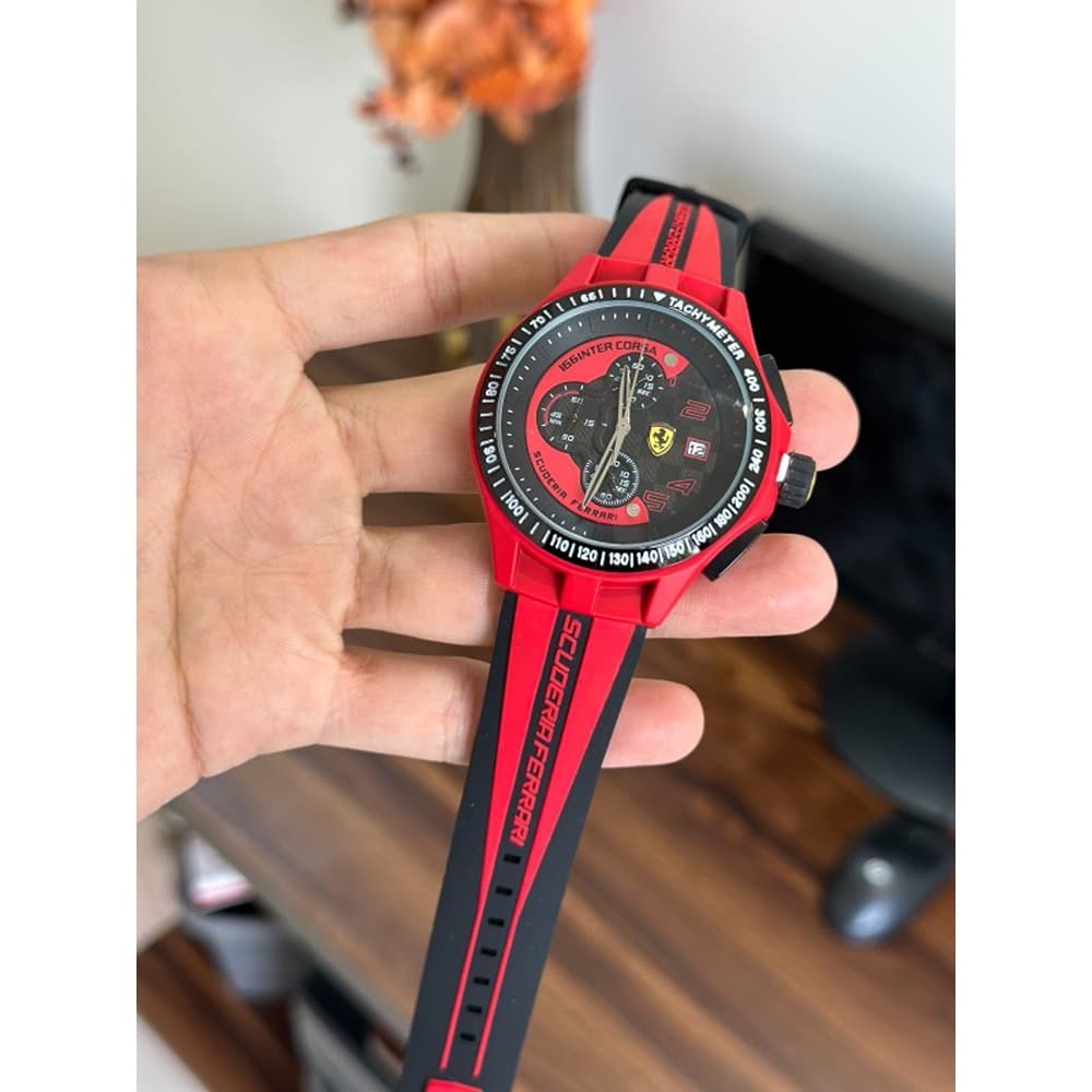 Scuderia Ferrari Watch For Men Red All Chrono Working