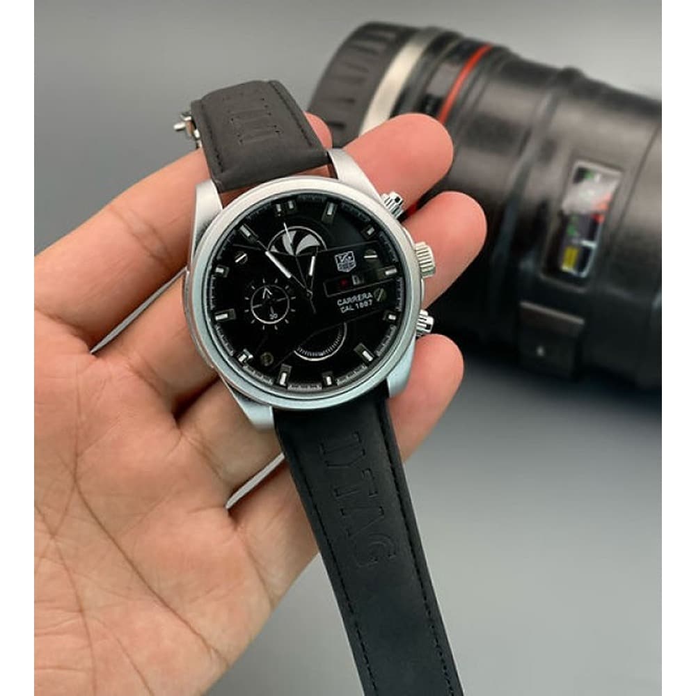 Men's Leather Tag Heuer Watch