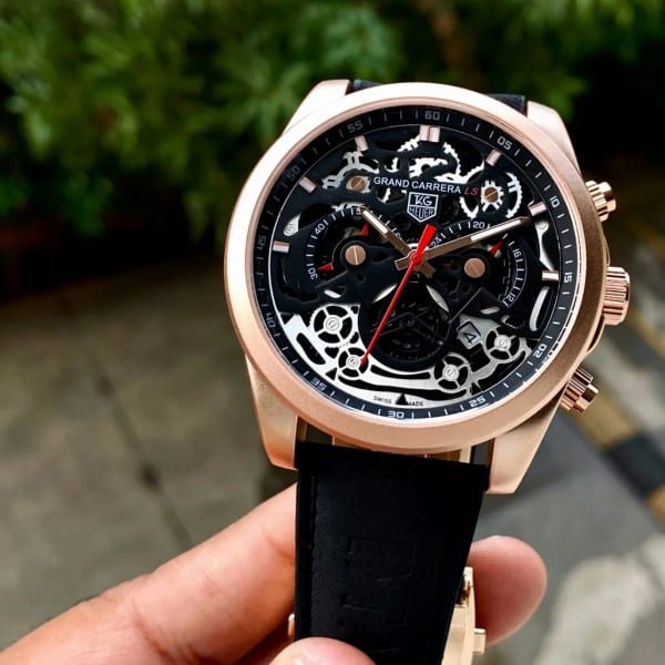 Men's Leather Tag Heuer Watch