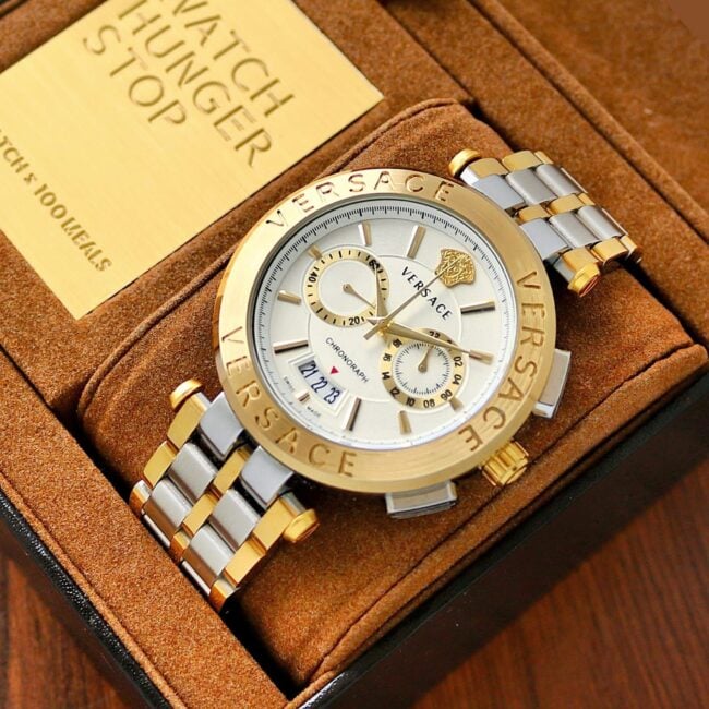 Versace Aion Chronograph Gold Watch