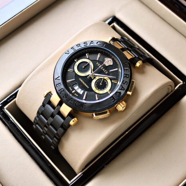 Versace Aion Chronograph Black Gold Watch