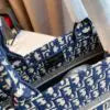 Dior Blue Embroidery Book Tote With Box