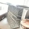 Dior Grey Embroidery Book Tote With Box