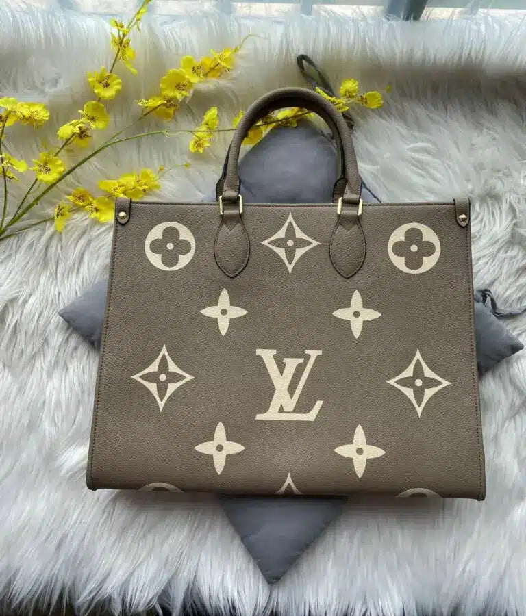 Vuitton Grey On The Go Tote Bag