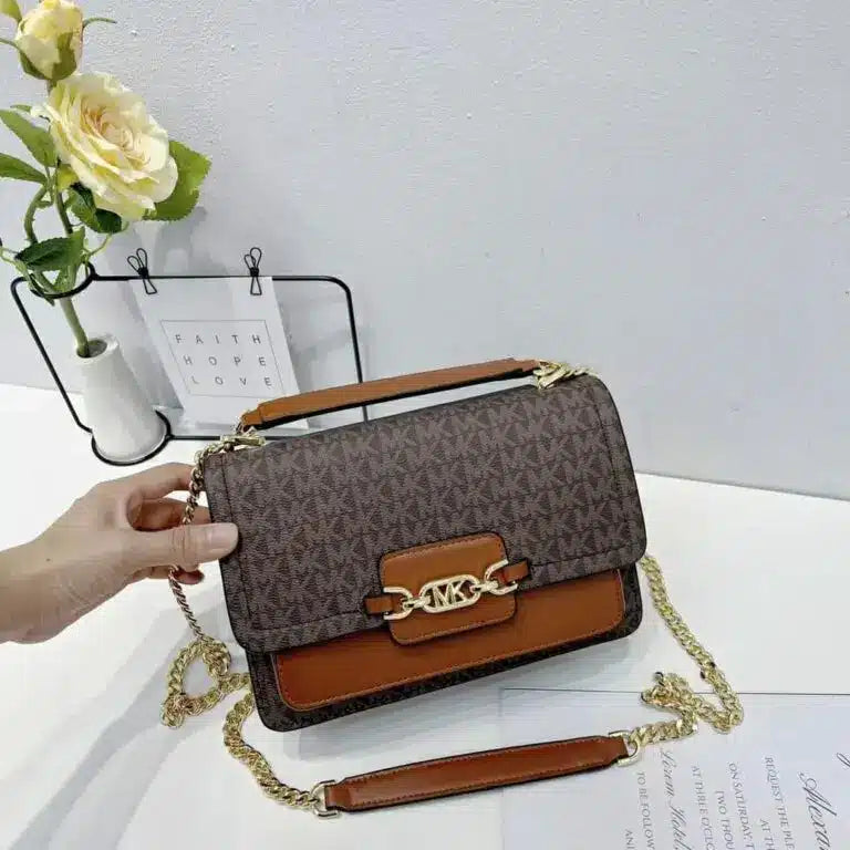 Michael Kors Brown Heather Shoulder Bag With Box