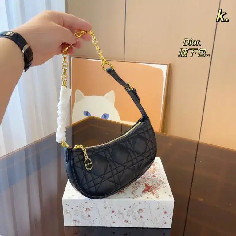 Christian Dior Lounge Black Hand Bag With Box