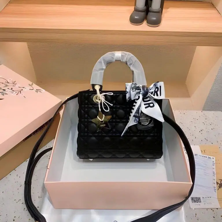 Lady Dior Mini Patent Premium Black Hand Bag With Box