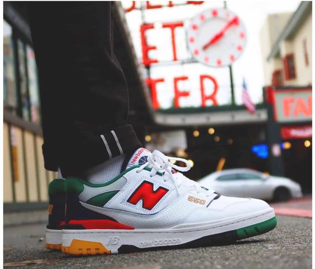 New Balance 550 White Red Sneakers
