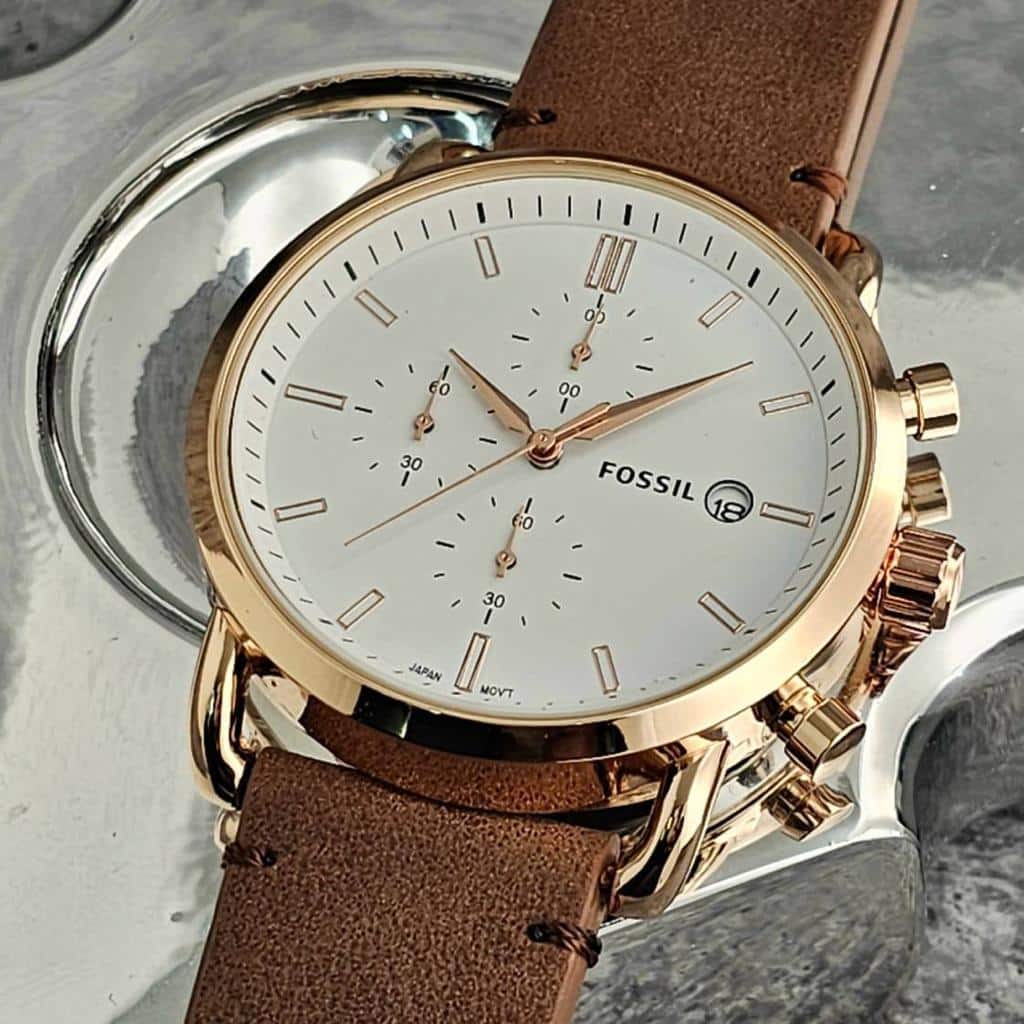 Fossil Chronograph Leather Edition Watch For Men