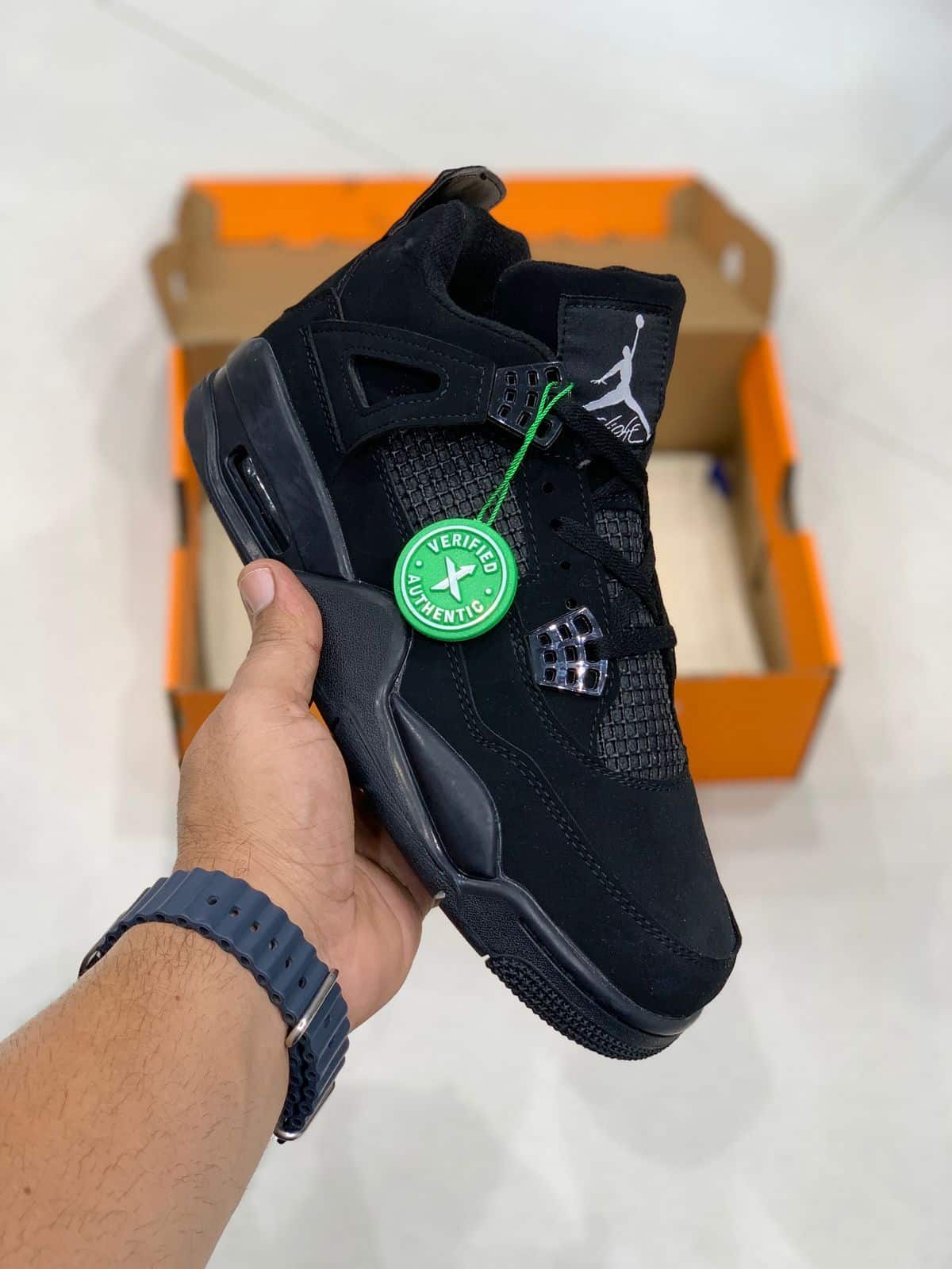 Nike Air Retro 4 Black Cat Girls Sneakers