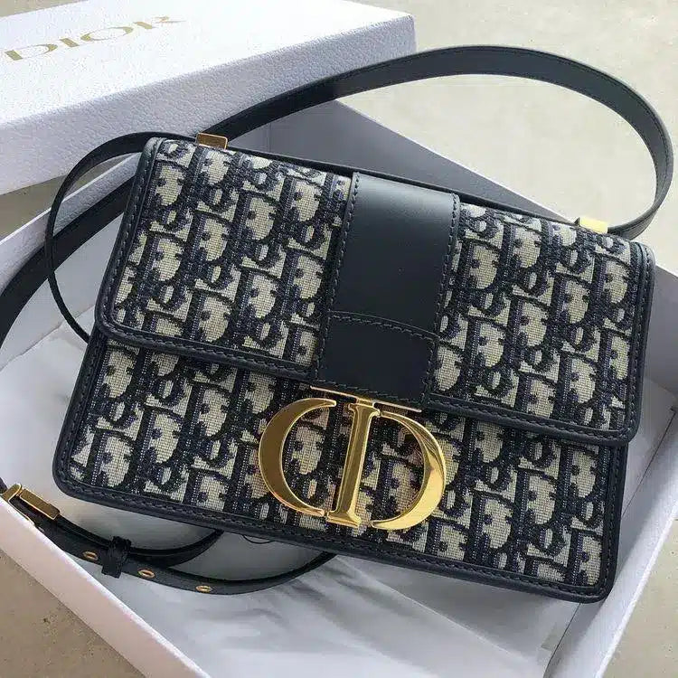 Dior 30 Montaigne Oblique Black Sling Bag With Box