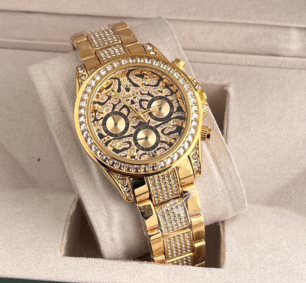 Rolex Watch Eye Of Tiger Diamond Edition Gold