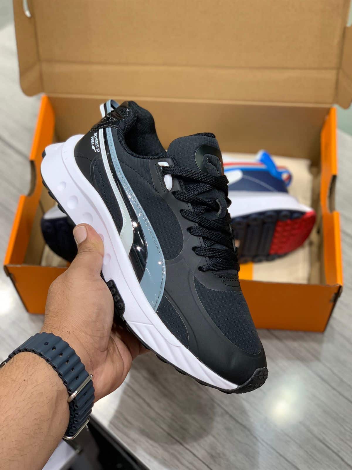Puma Wild Rider Black White Running Shoes
