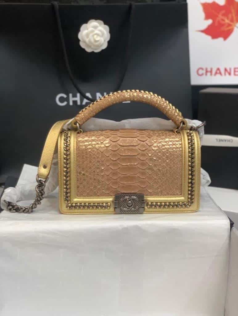 Genuine Snake Skin Print Handbag | Python Skin Purse for Women