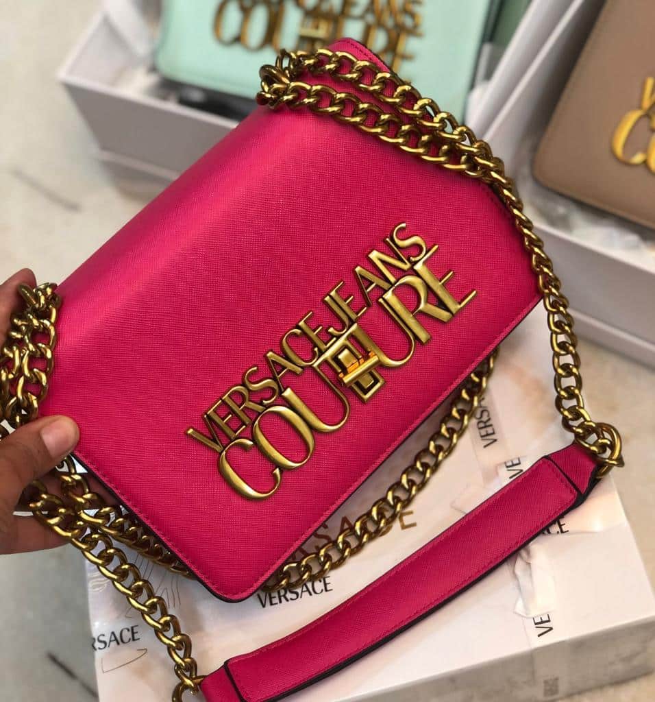 Versace Jeans Couture Bag Saffiano Lock Crossbody Bag With OG Gift Box &amp; Dust Bag