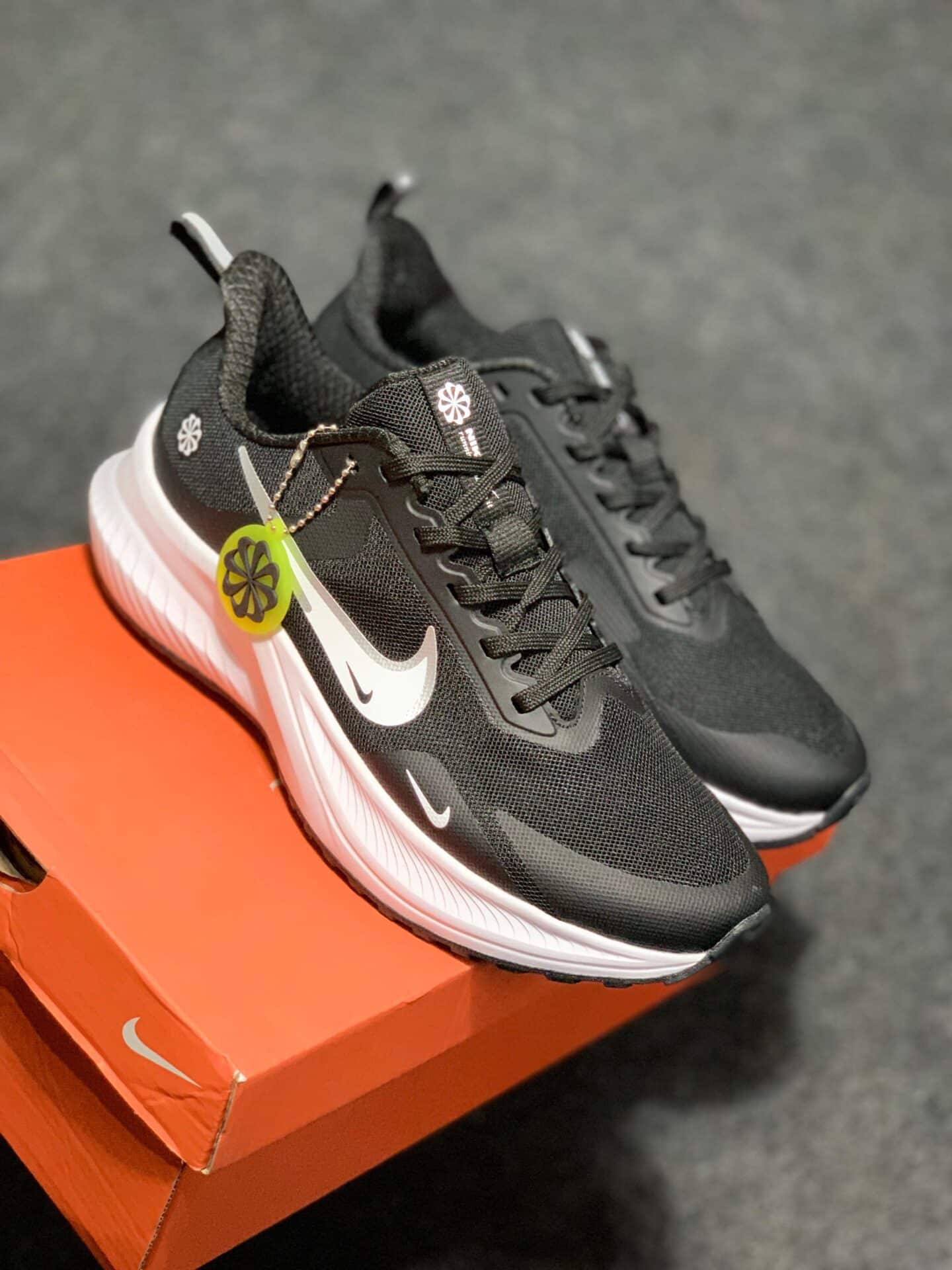 Nike Just Do It Black White Running Shoes