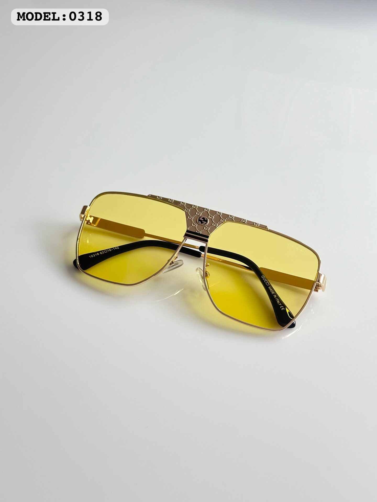 Gucci 0318 Gold Yellow Sunglasses