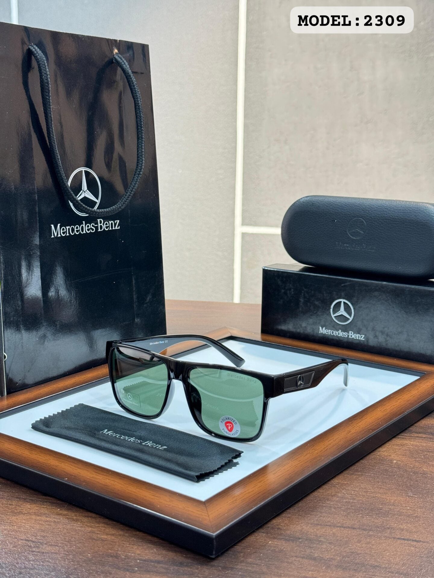 Mercedes 2309 Black Green Sunglasses